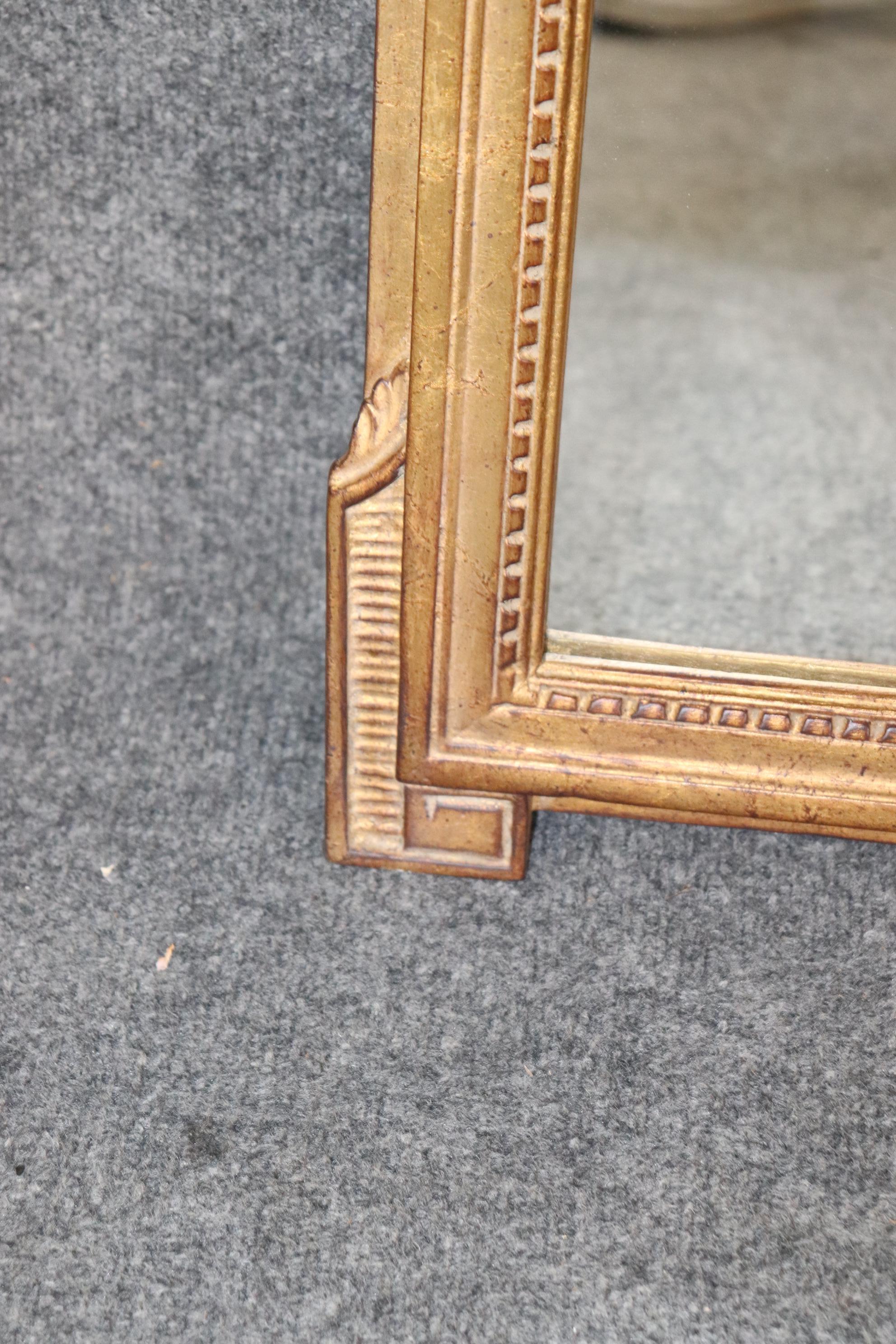 French Louis XVI Directoire Style Gilt Trumeau Wall Hanging Mirror For Sale 2
