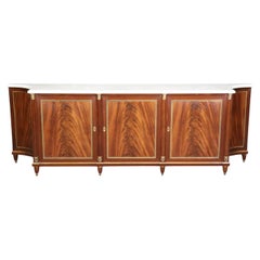 French Louis XVI Directoire Style Marble Top Sideboard Buffett By Maison Jansen