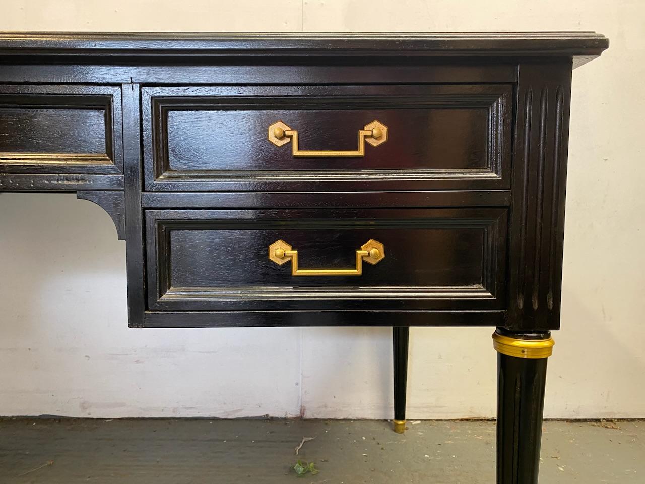 French Louis XVI Ebonised Desk In Good Condition In Seaford, GB