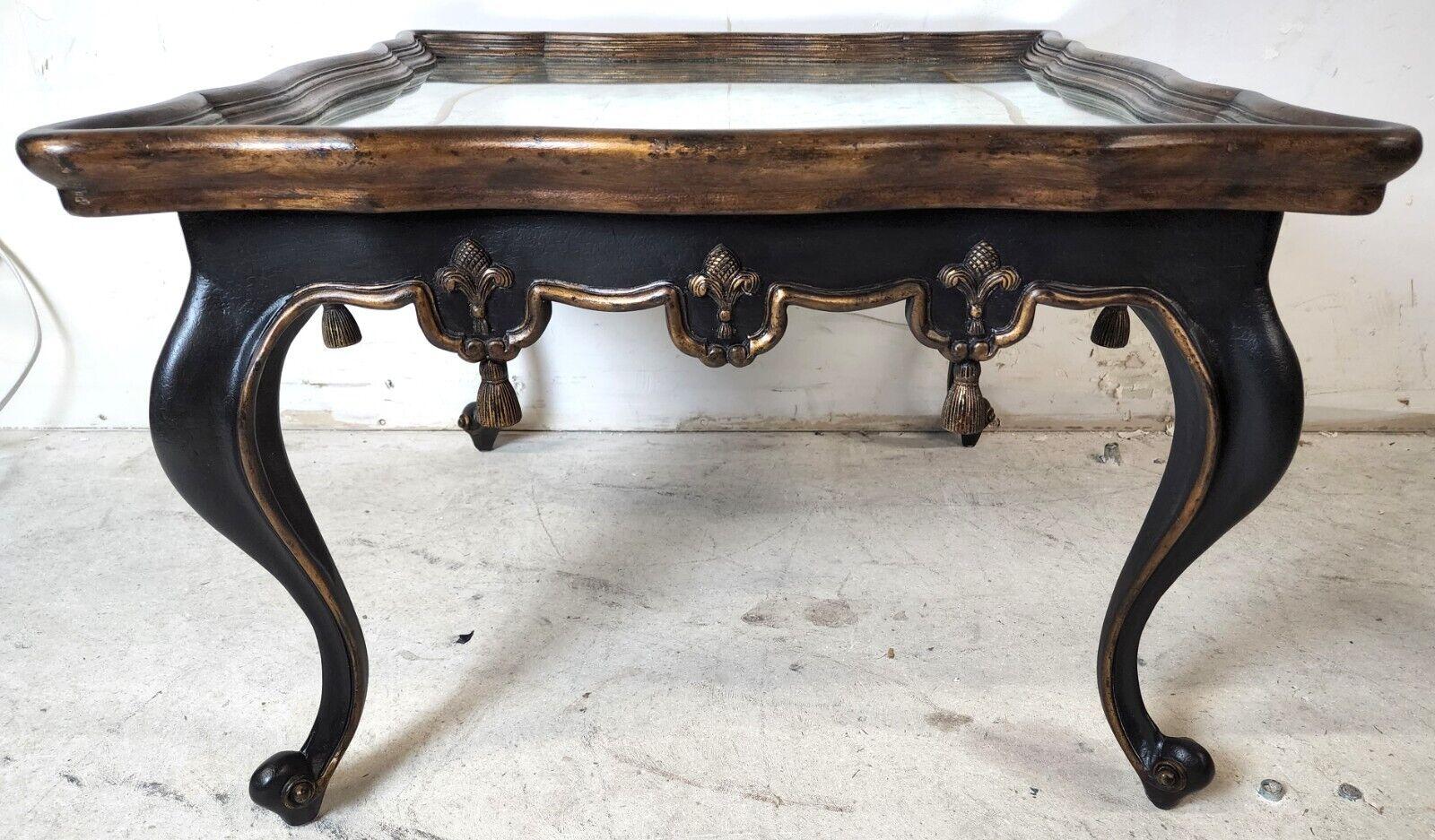 French Louis XVI Églomisé Mirror Top Coffee Table by John Richard For Sale 3