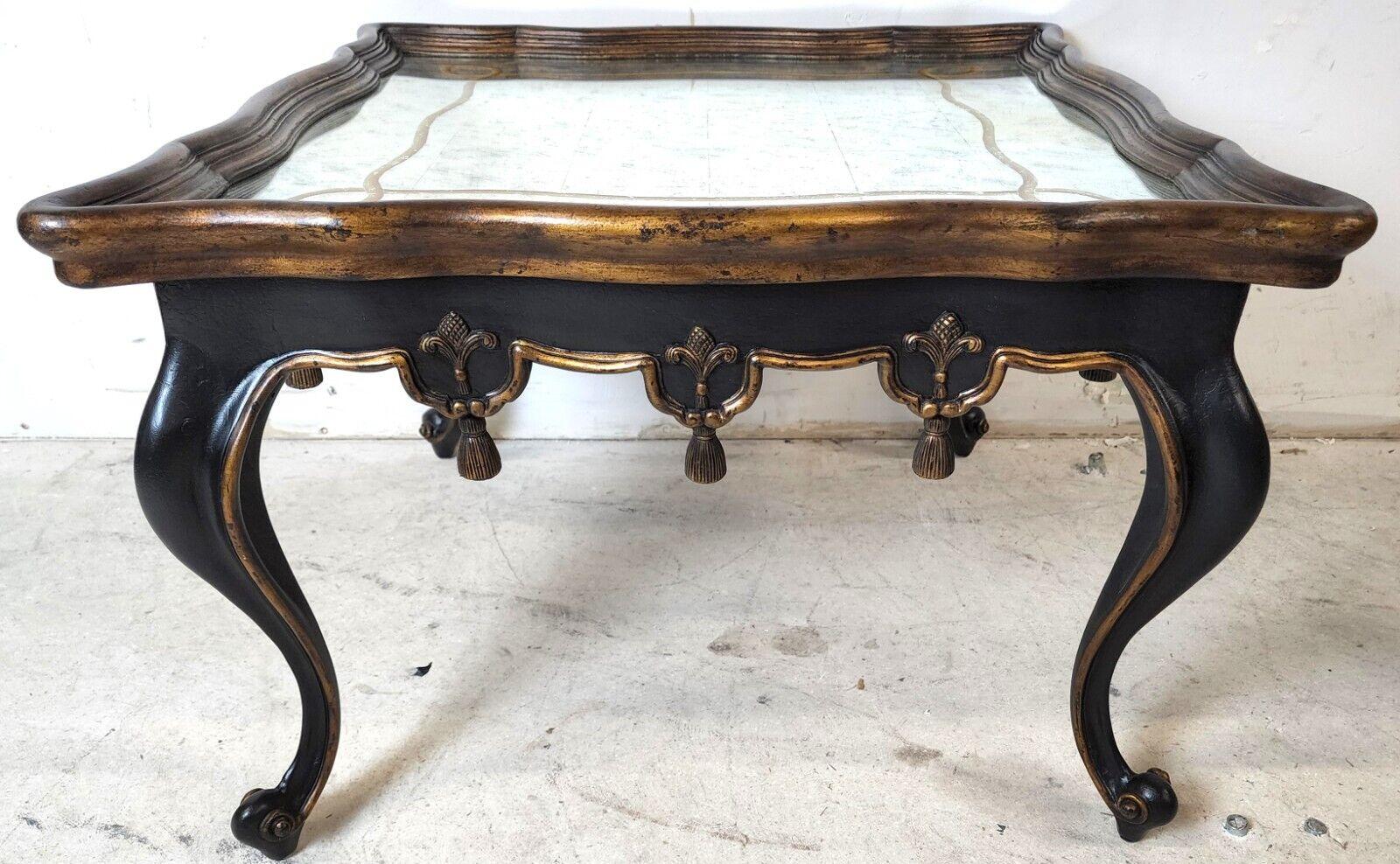 French Louis XVI Églomisé Mirror Top Coffee Table by John Richard For Sale 4