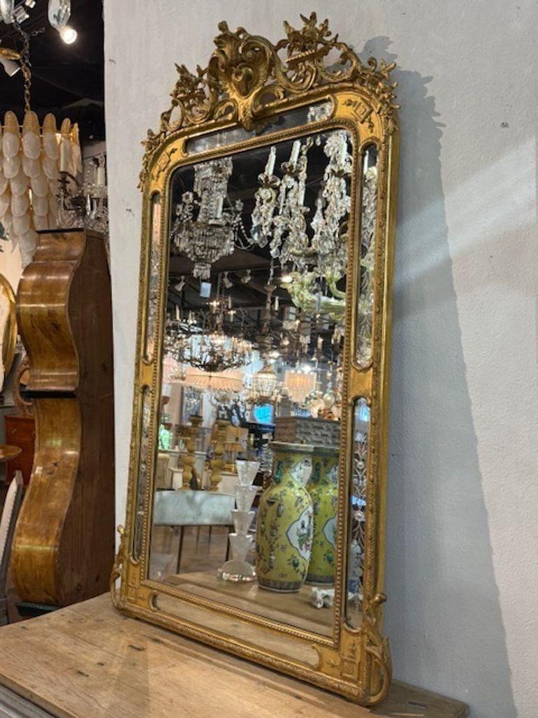 Espejo francés grabado Luis XVI en Bueno estado para la venta en Dallas, TX