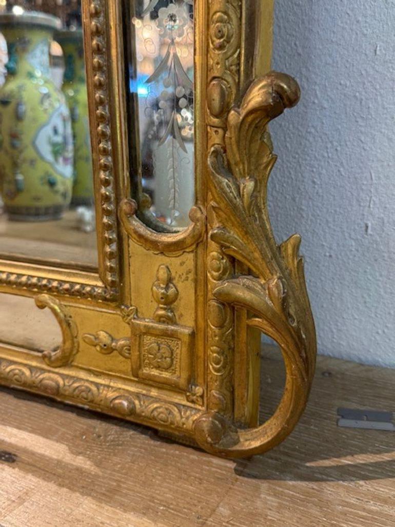 Espejo francés grabado Luis XVI siglo XIX en venta