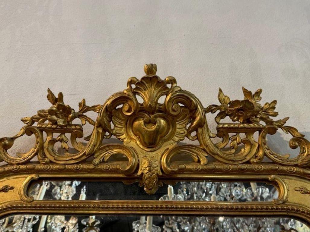 Espejo francés grabado Luis XVI en venta 1
