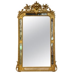 Miroir français Louis XVI gravé