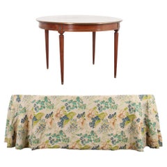 Antique French Louis XVI Extending Table with Custom Tablecloth