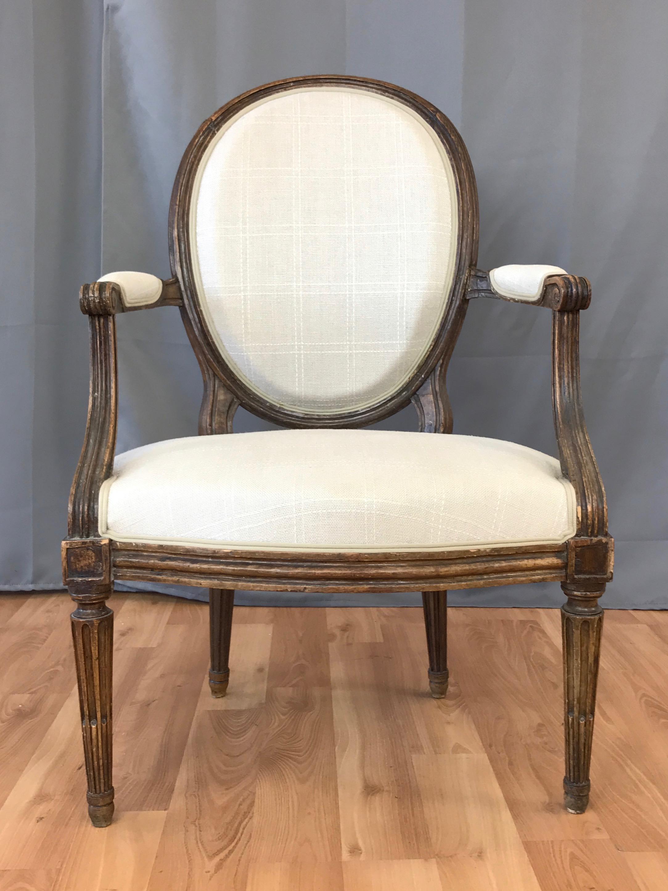 French Louis XVI Fauteuil by Martin Jullien, Mid-18th Century  In Good Condition In San Francisco, CA