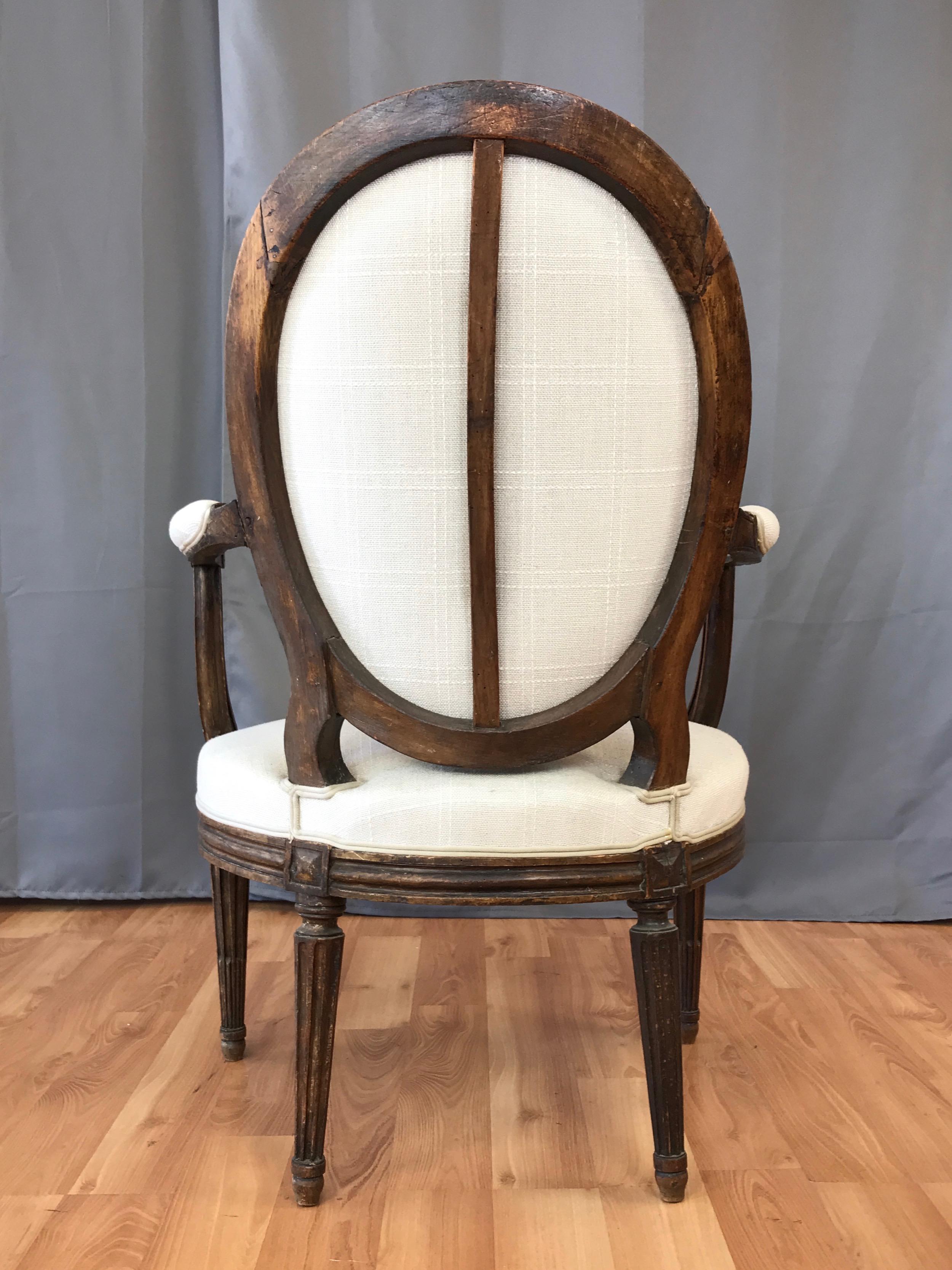 French Louis XVI Fauteuil by Martin Jullien, Mid-18th Century  1