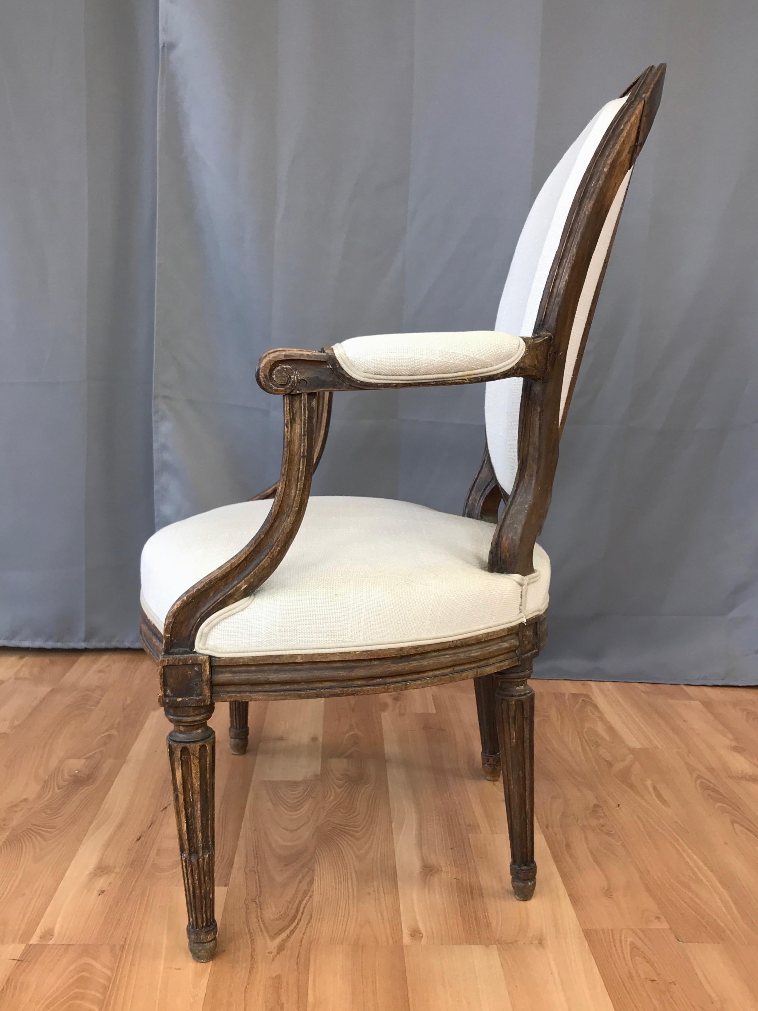 French Louis XVI Fauteuil by Martin Jullien, Mid-18th Century  2