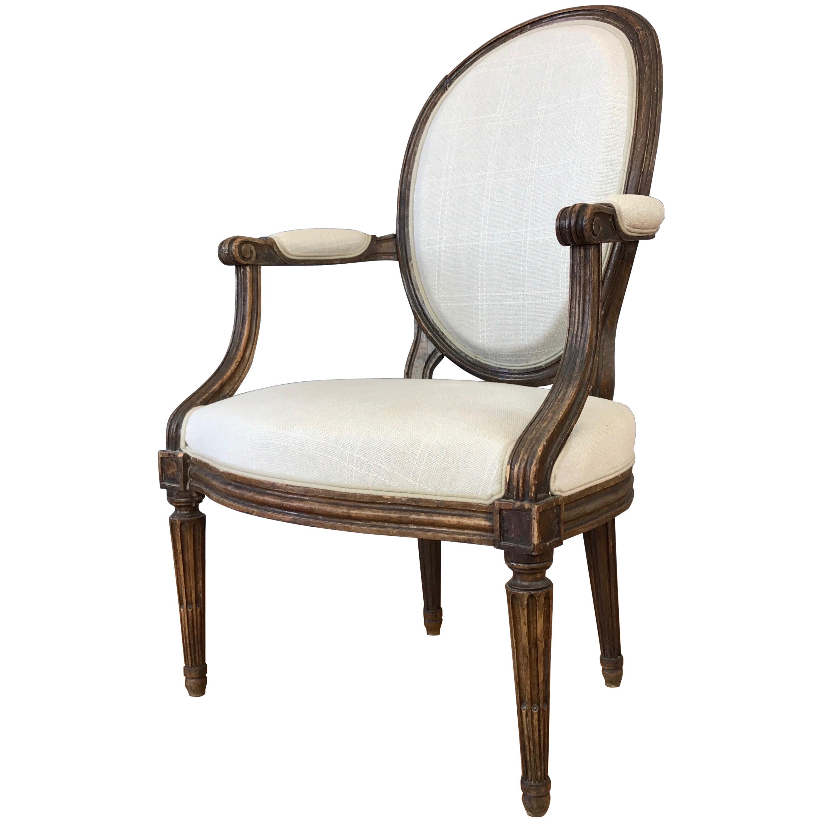 French Louis XVI Fauteuil by Martin Jullien, Mid-18th Century 