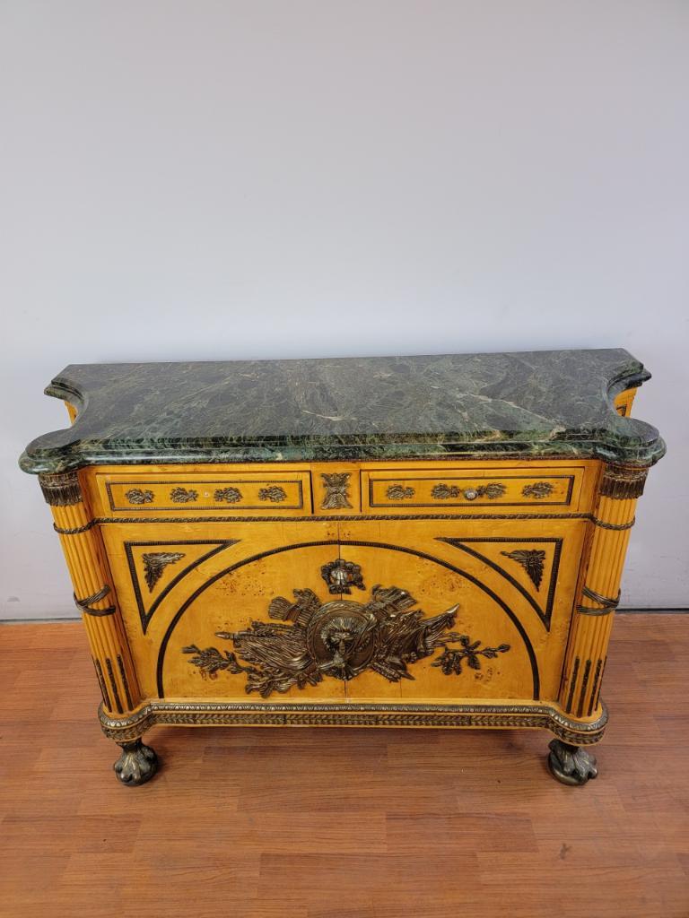French Louis XVI Figural Bronze Ormolu Chest Commode After Benneman For Sale 4