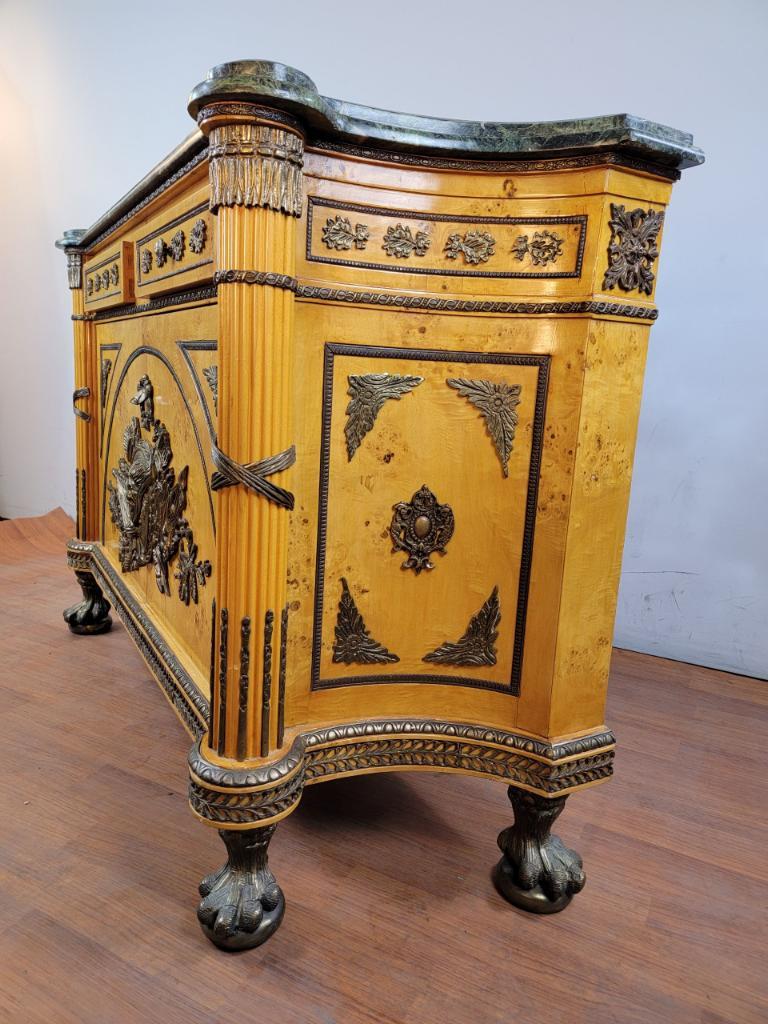 Mid-20th Century French Louis XVI Figural Bronze Ormolu Chest Commode After Benneman For Sale