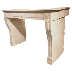 Used French Louis XVI Fireplace Mantel in Pierre De Quintaine Limestone, circa 1785
