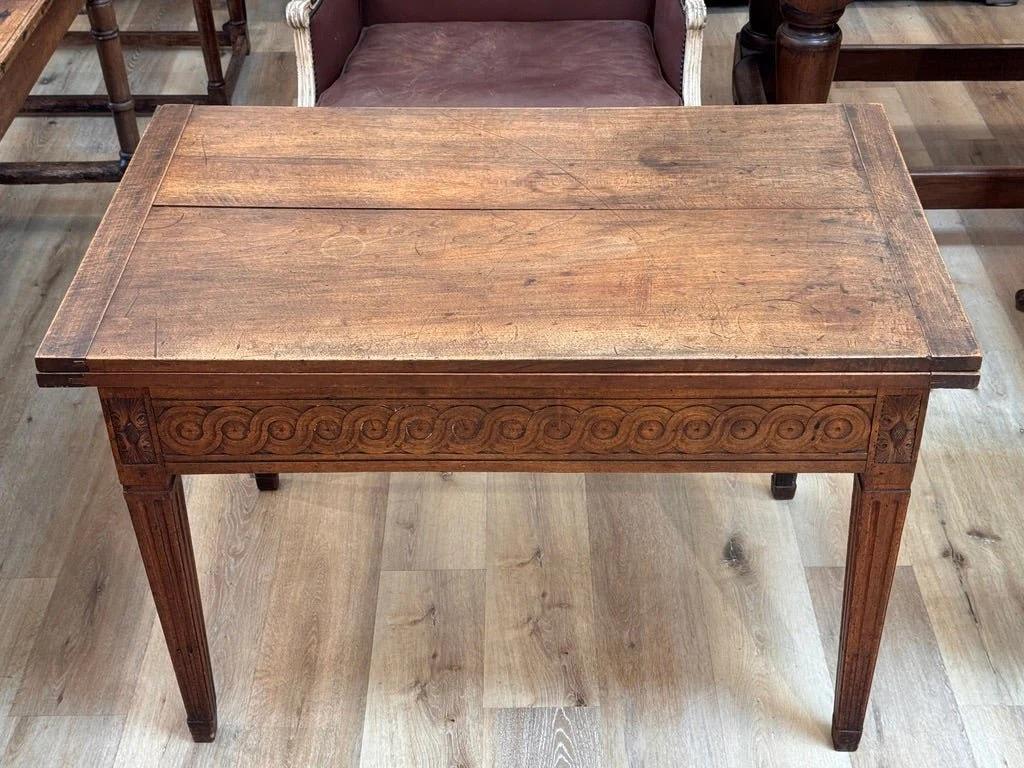 18th Century French Louis XVI Folding table, late 18th century, walnut For Sale