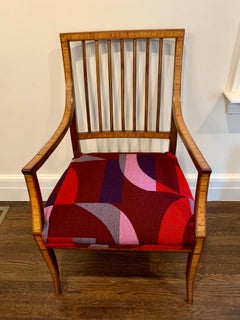 French Louis XVI Fruitwood Arm Chair with New Herman Miller Fabric