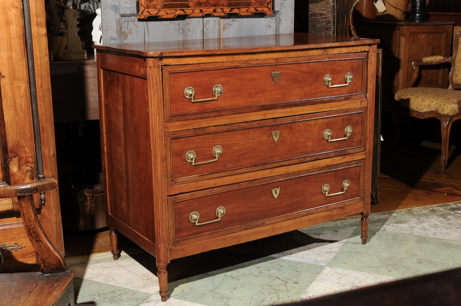 French Louis XVI Fruitwood Commode, Late 18th Century 5