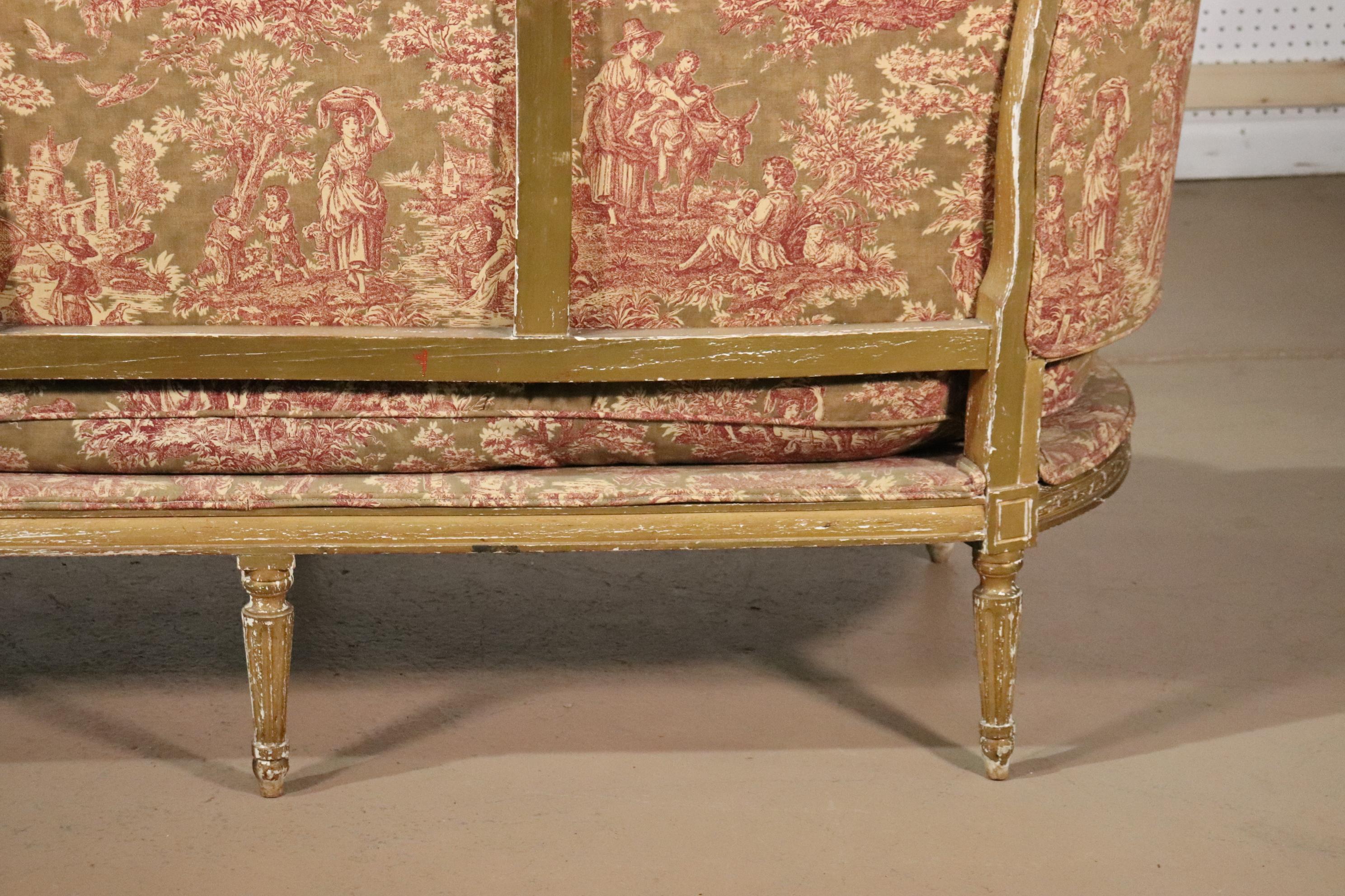 French Louis XVI Gilded Settee Canape, Circa 1890 10