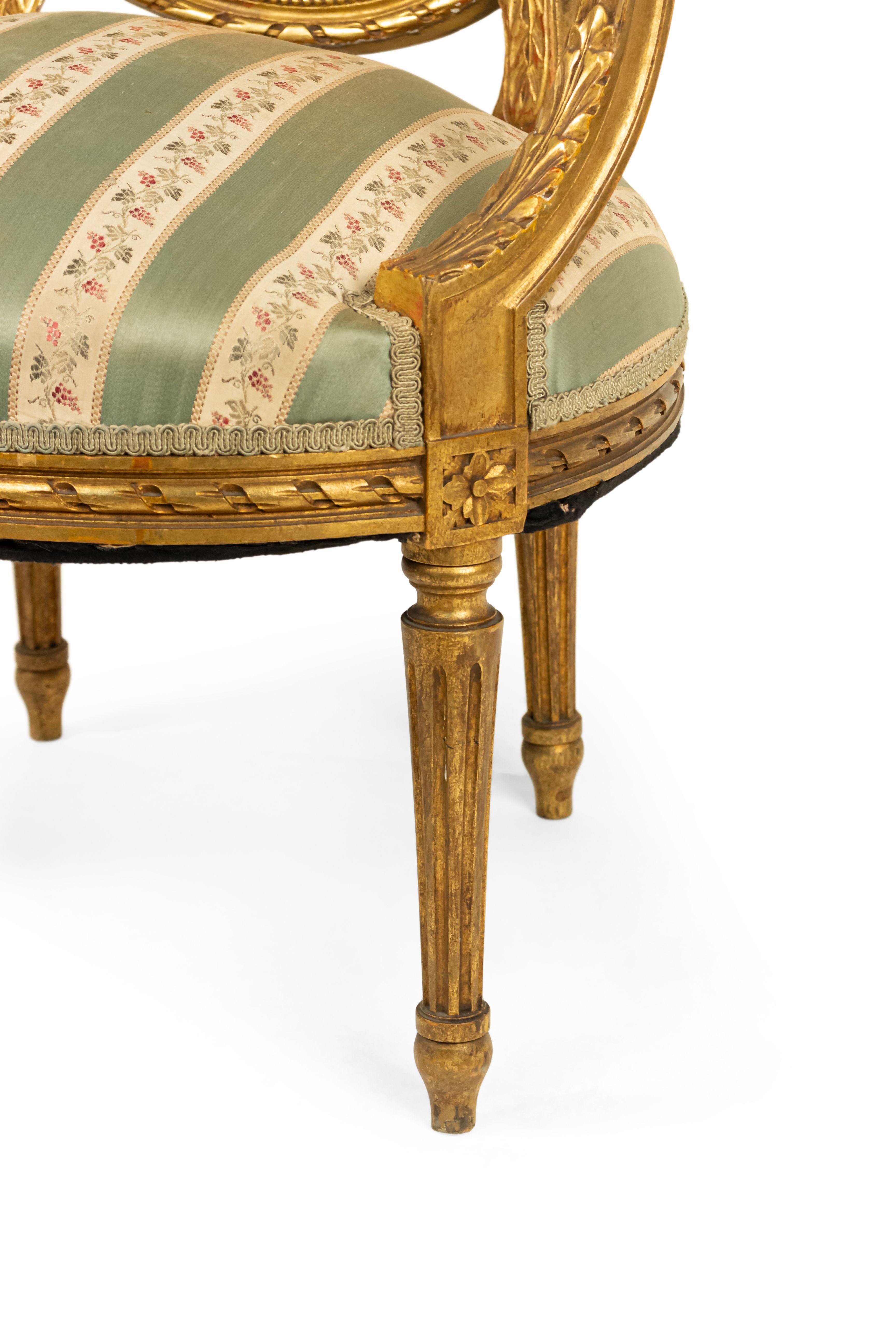 French Louis XVI Gilt Armchair 4