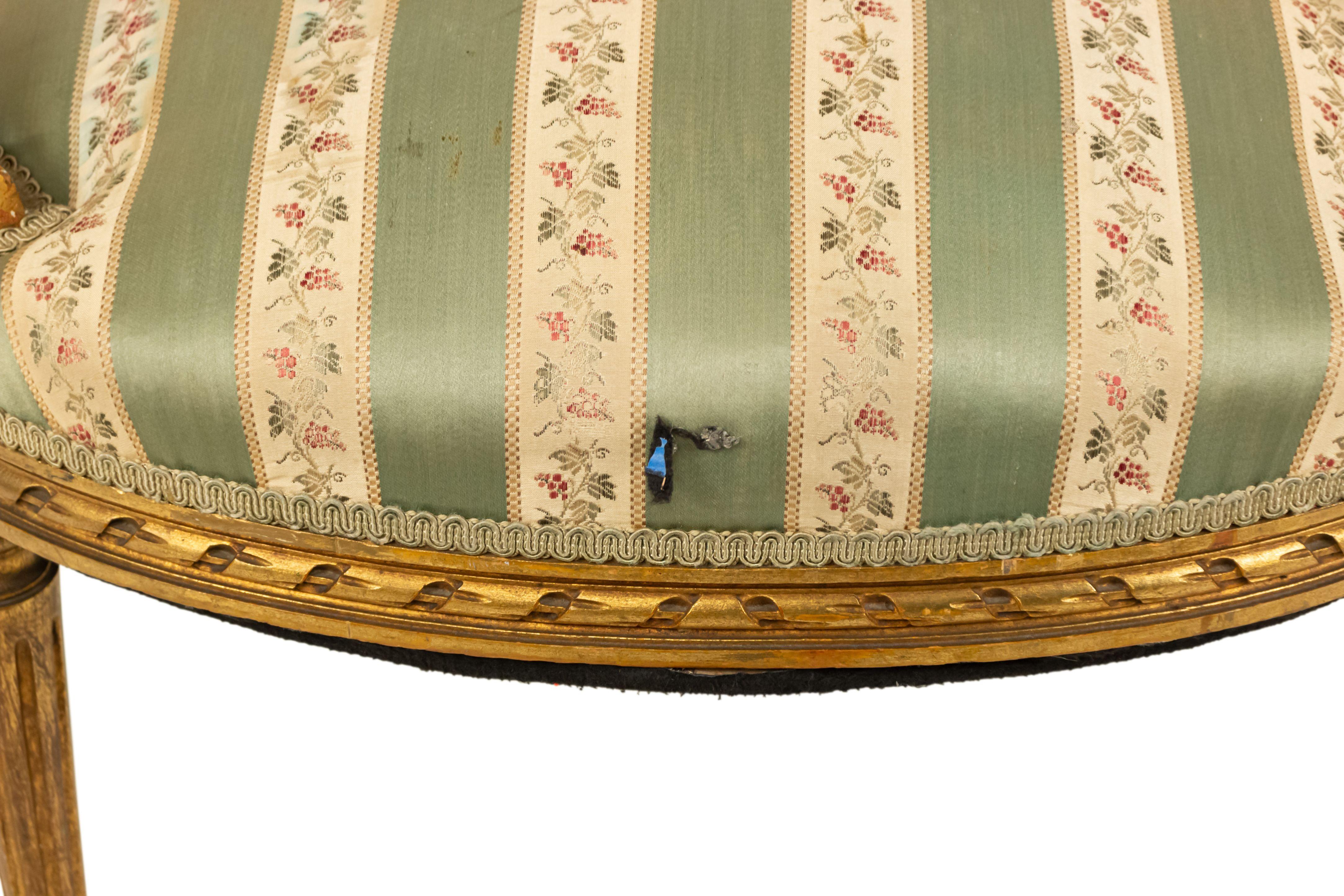 French Louis XVI Gilt Armchair 5