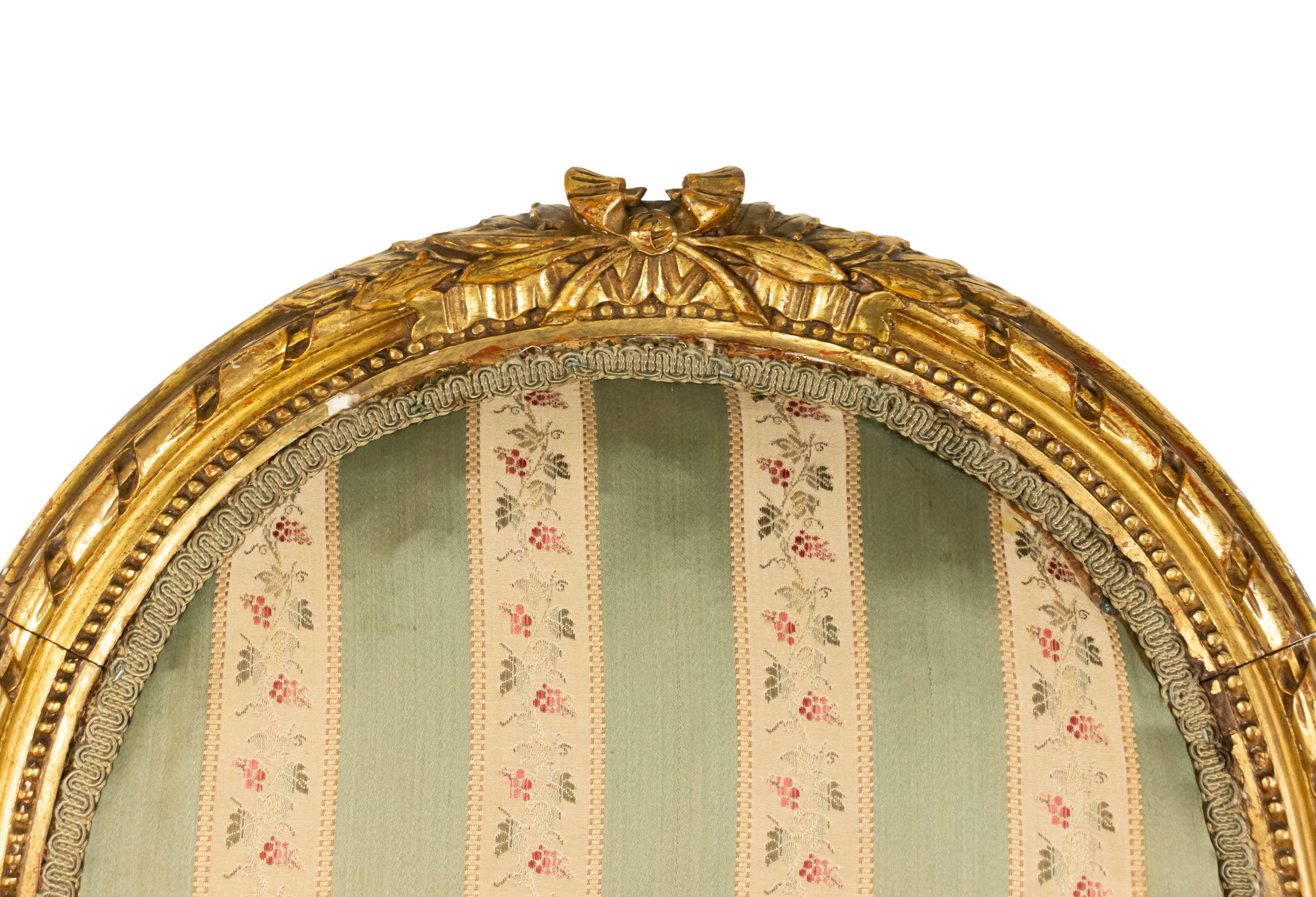 French Louis XVI Gilt Armchair 6