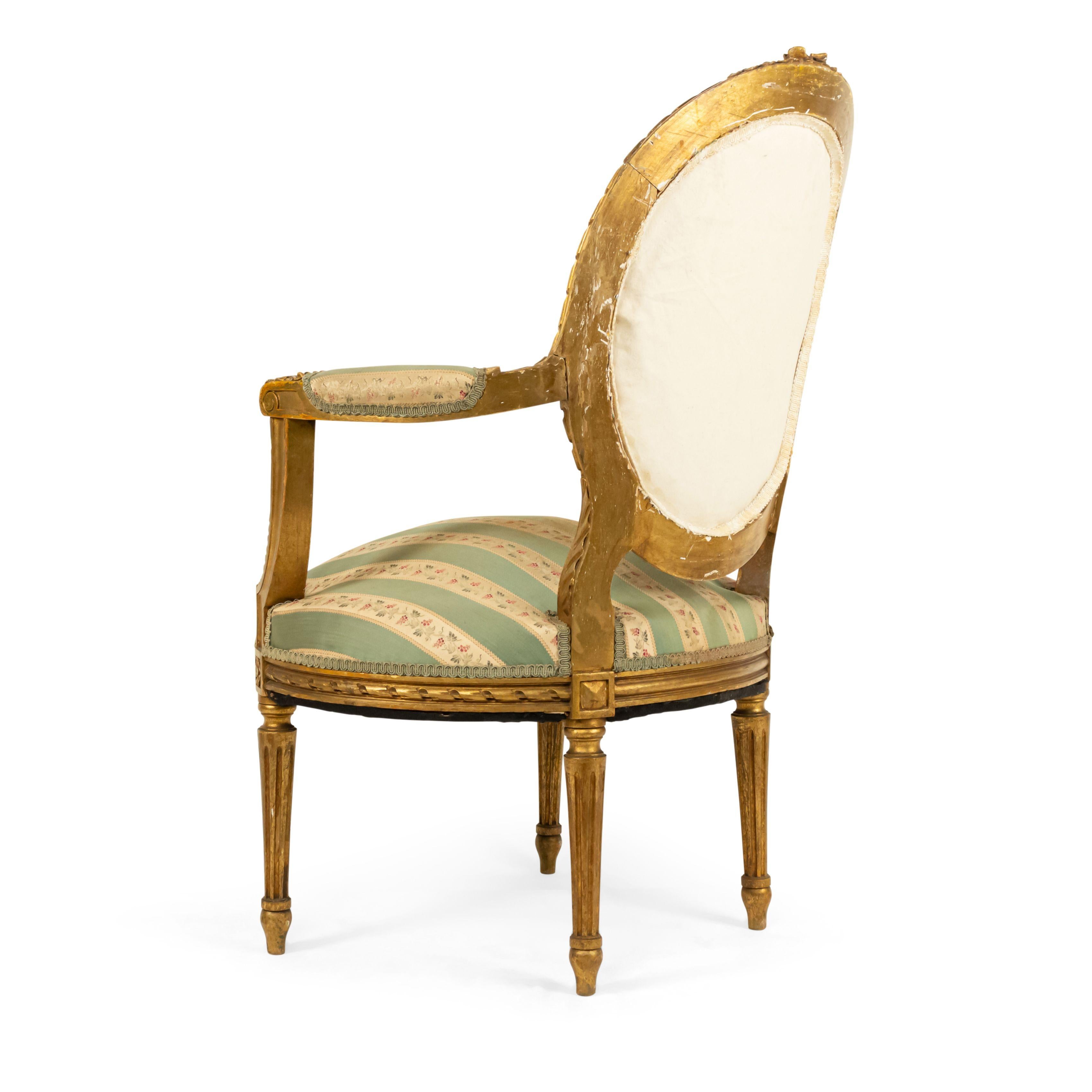 19th Century French Louis XVI Gilt Armchair