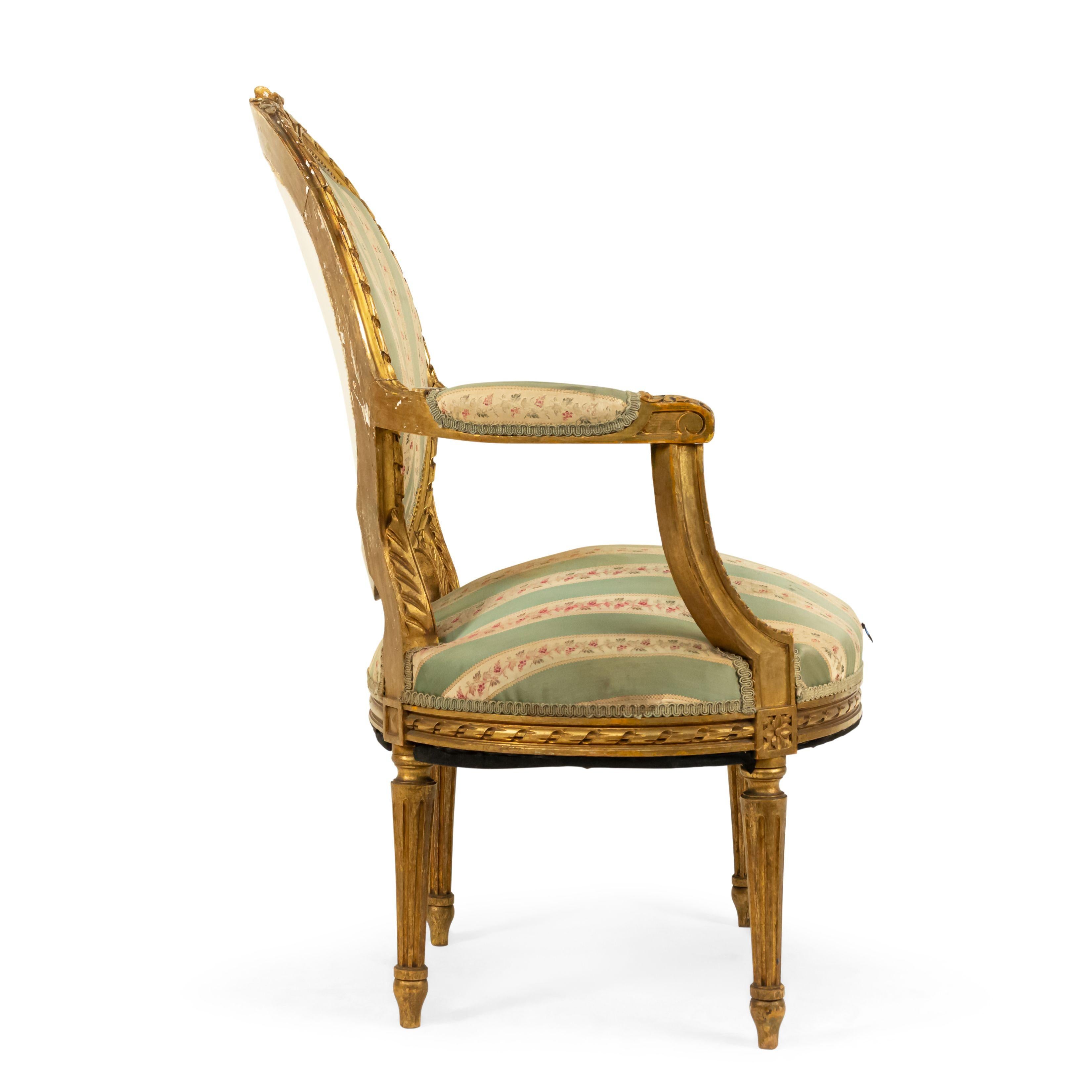 French Louis XVI Gilt Armchair 2
