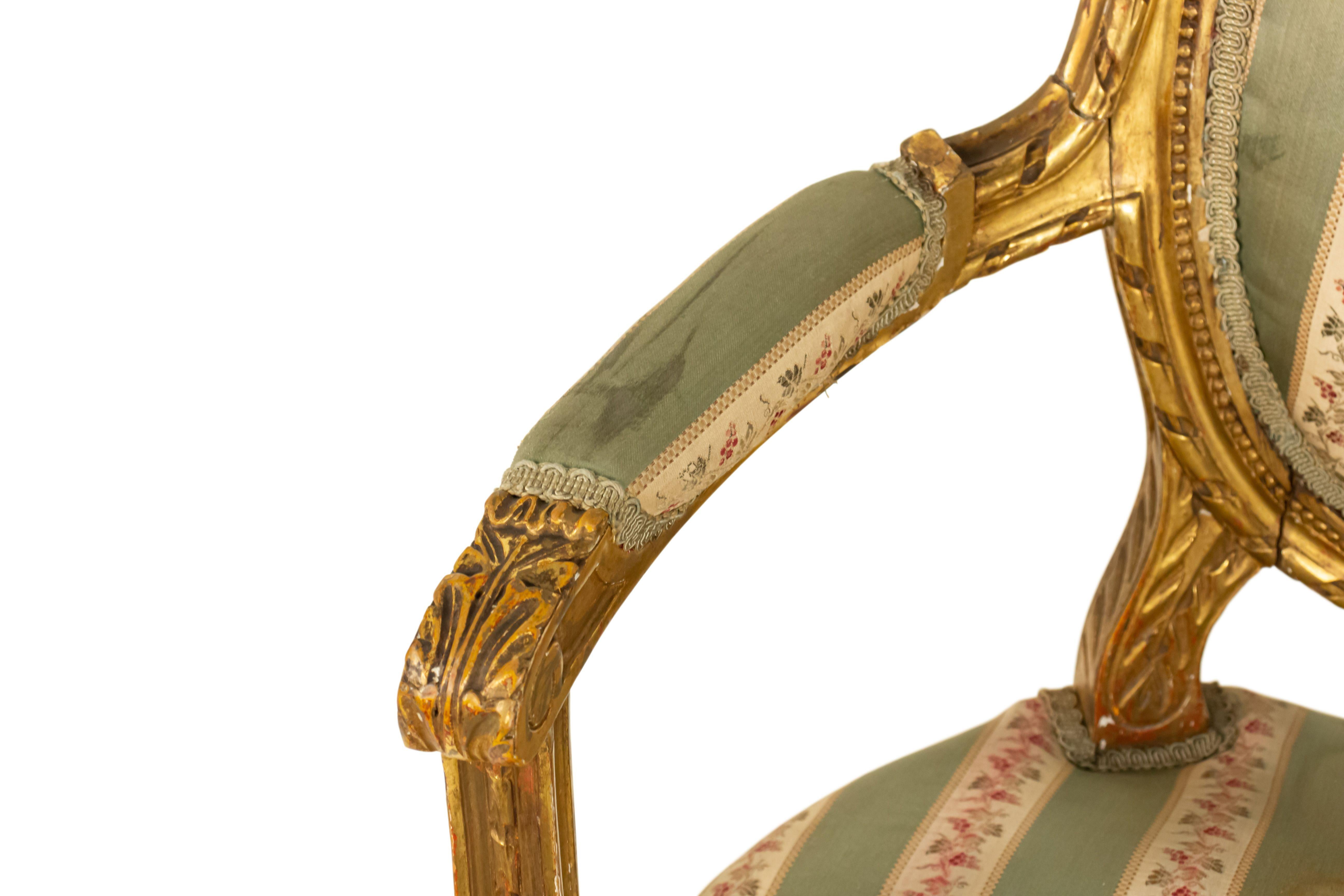 French Louis XVI Gilt Armchair 3