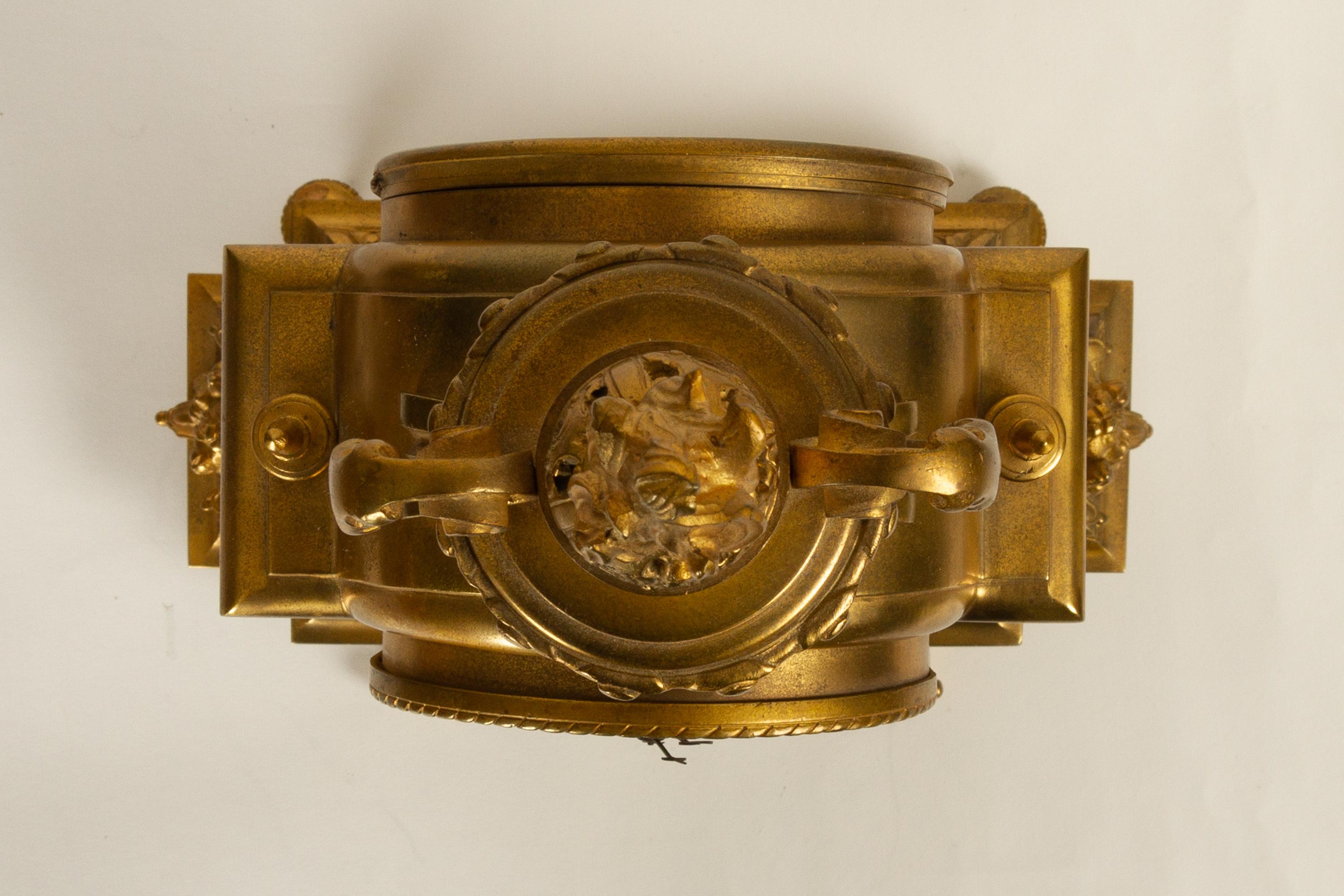 French Louis XVI Gilt Clock Set by Japy Fréres, 1880s 6