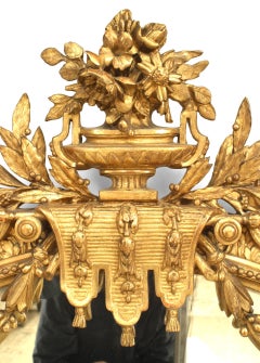 French Louis XVI Gilt Oval Horizontal Wall Mirror