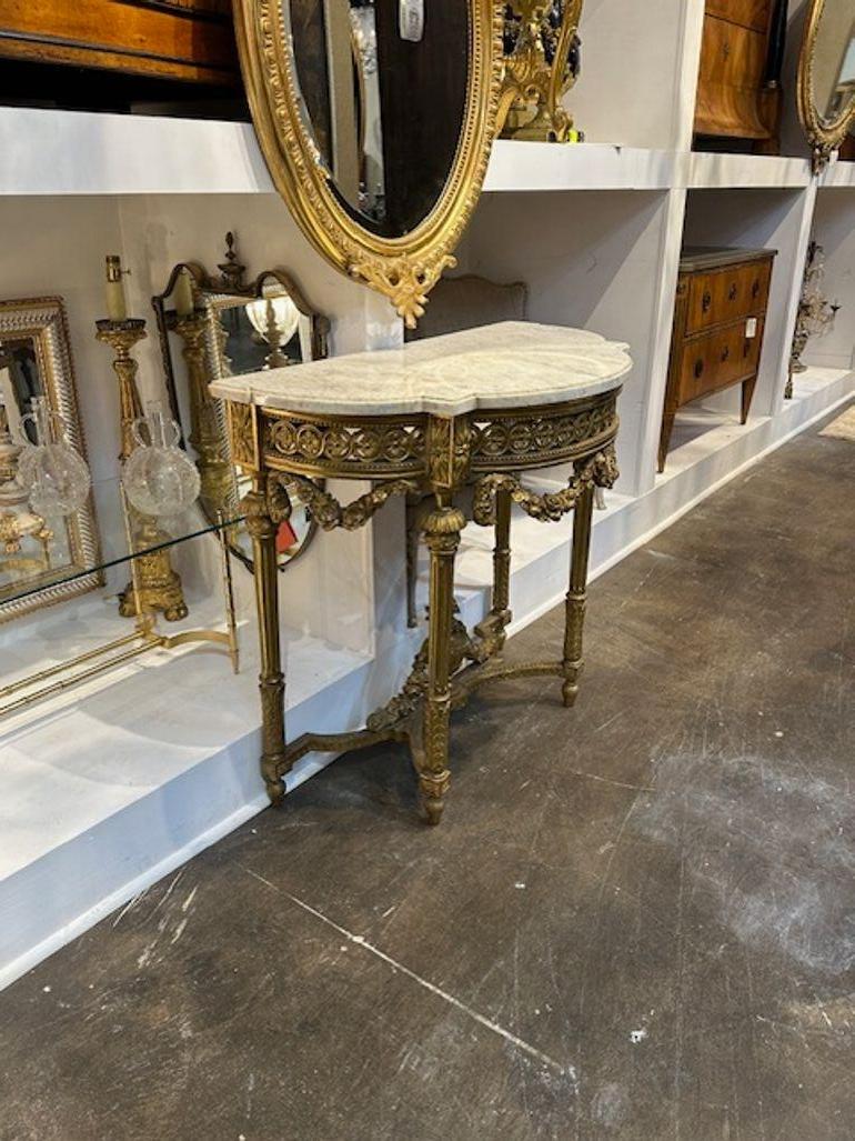 French Louis XVI Giltwood Console In Good Condition For Sale In Dallas, TX