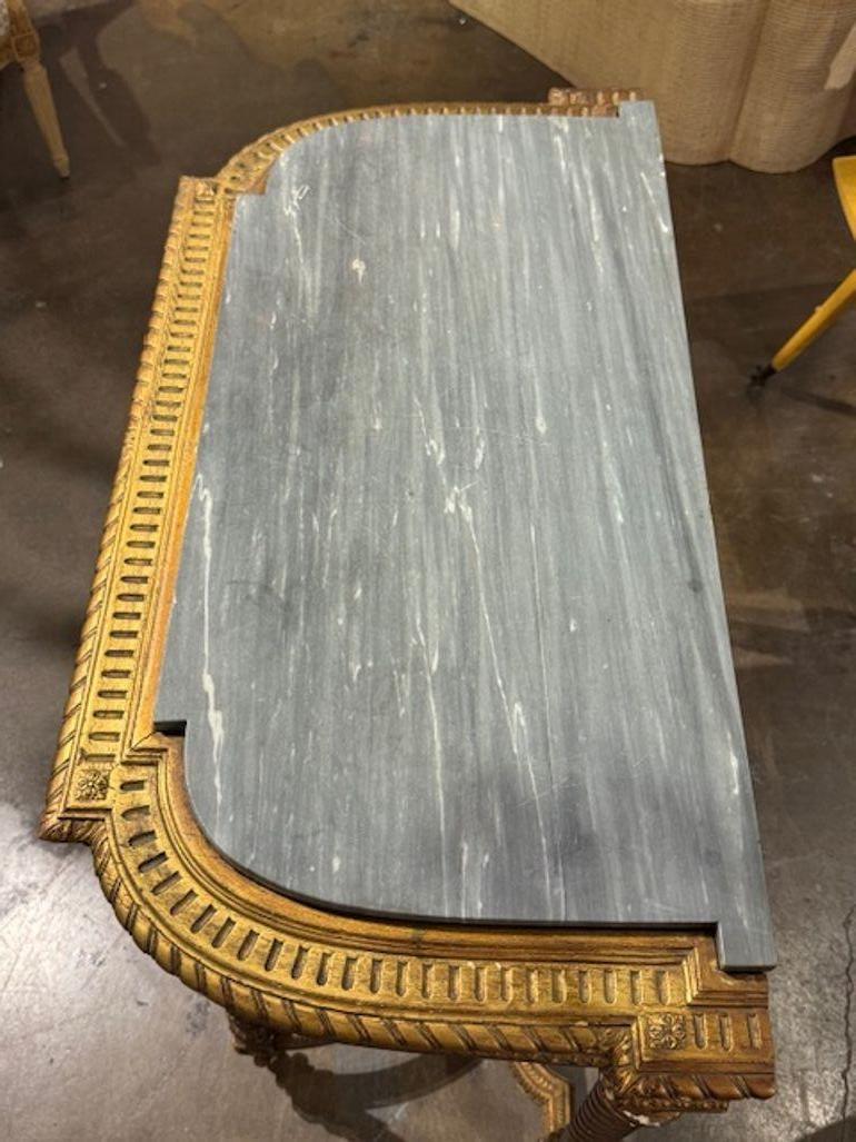 XIX secolo Console francese Luigi XVI in legno dorato in vendita