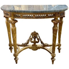 French Louis XVI Giltwood Console