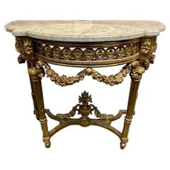 French Louis XVI Giltwood Console