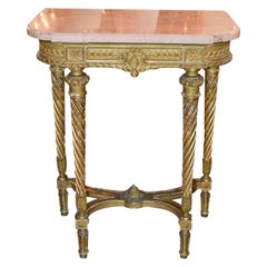 French Louis XVI Giltwood Console Table