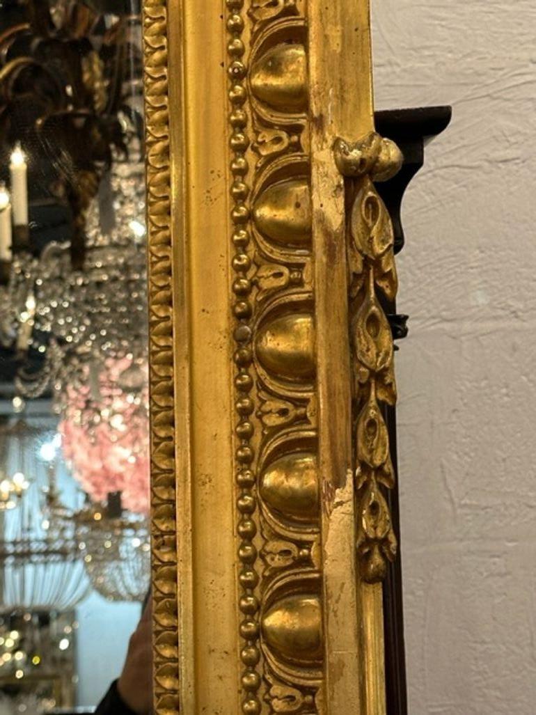 Mid-19th Century French Louis XVI Giltwood Floor Mirror For Sale