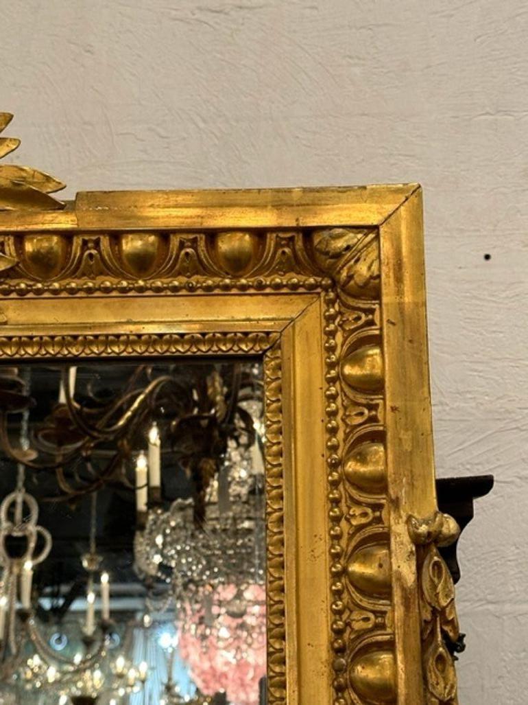 French Louis XVI Giltwood Floor Mirror For Sale 1