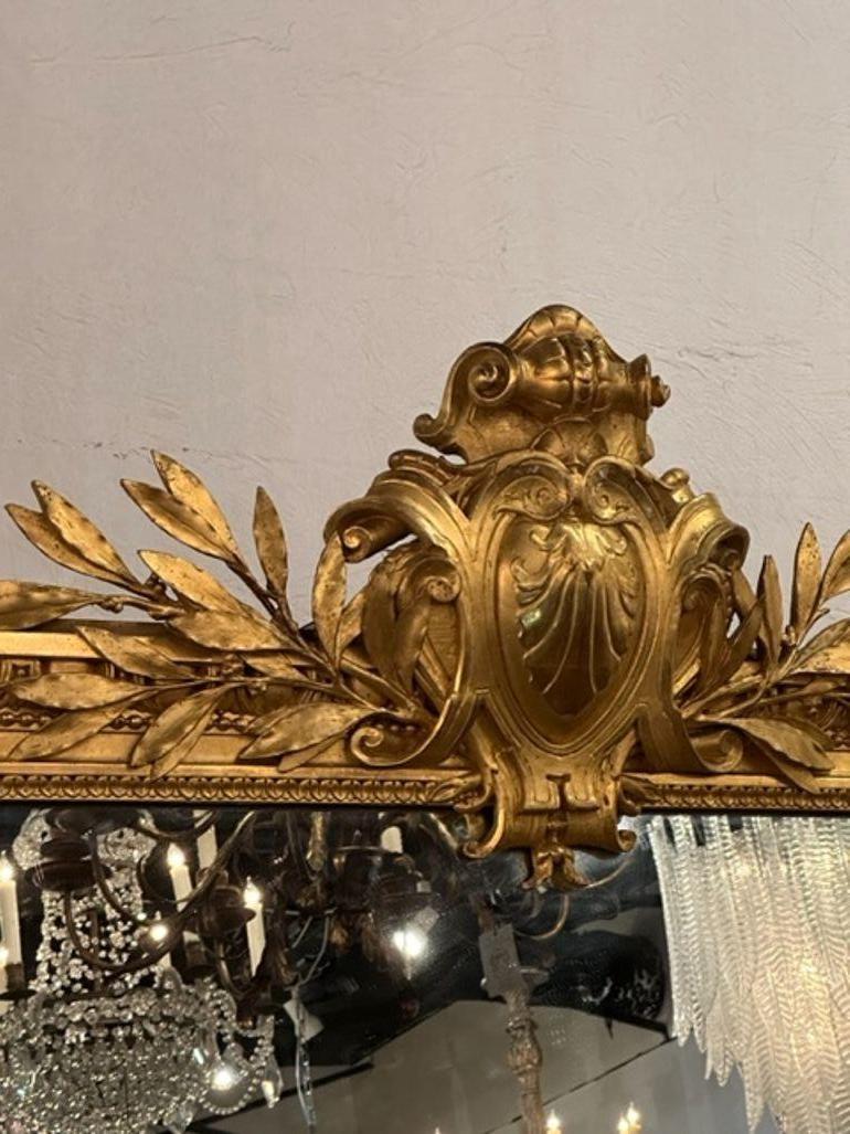 French Louis XVI Giltwood Floor Mirror For Sale 4