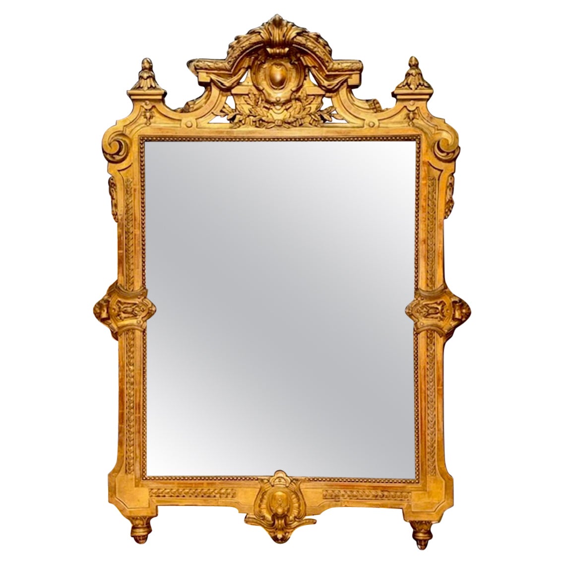 Miroir français Louis XVI en bois doré