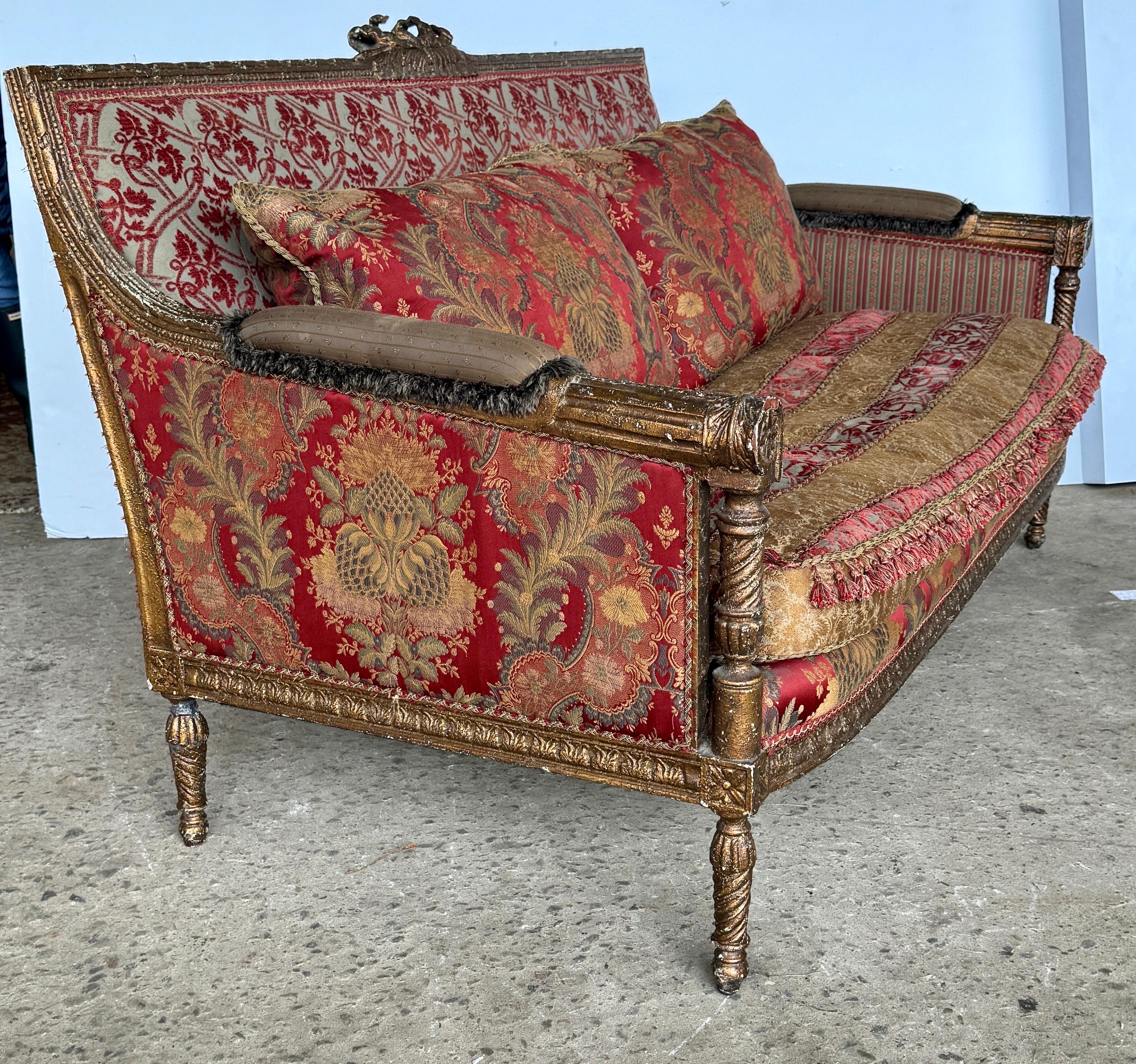 French Louis XVI Giltwood Sofa by EJ Victor 3