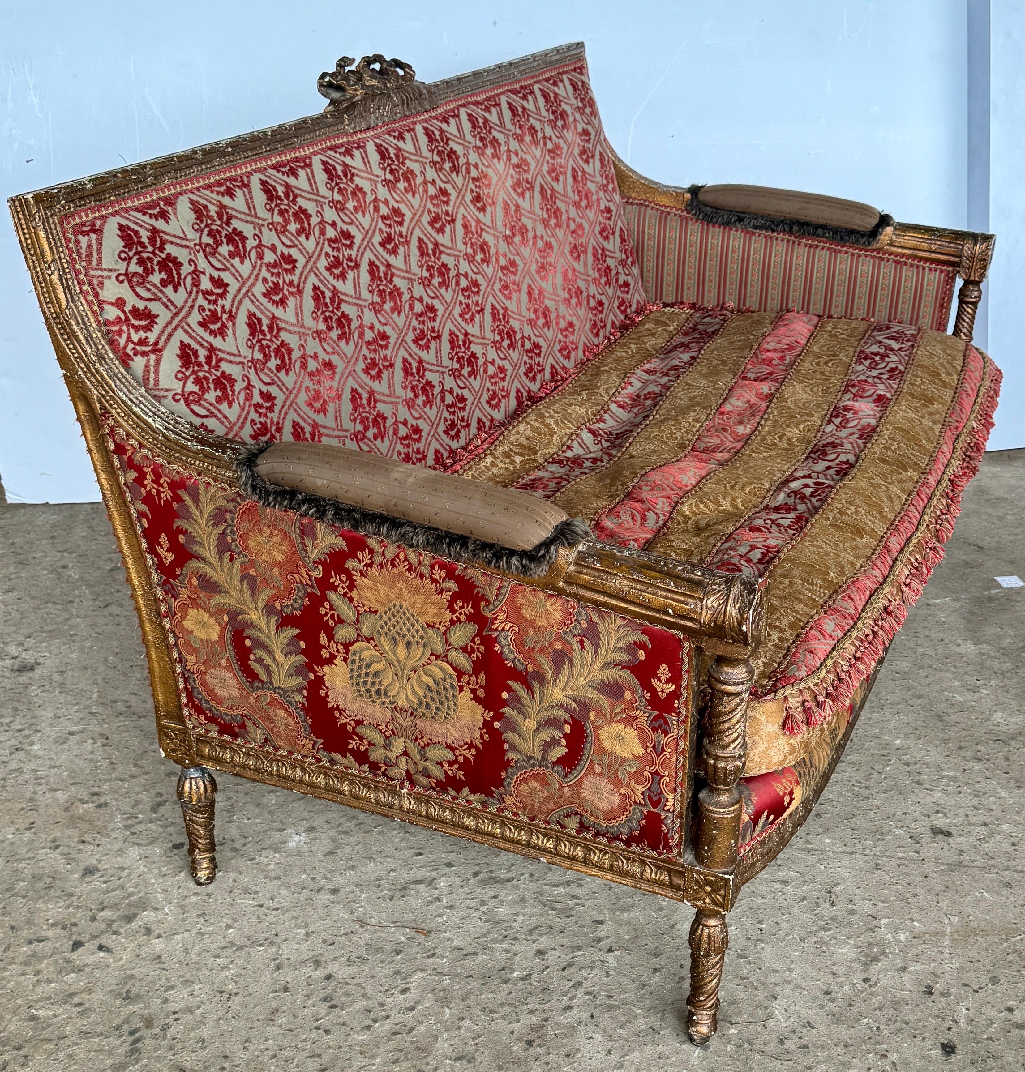 French Louis XVI Giltwood Sofa by EJ Victor 4