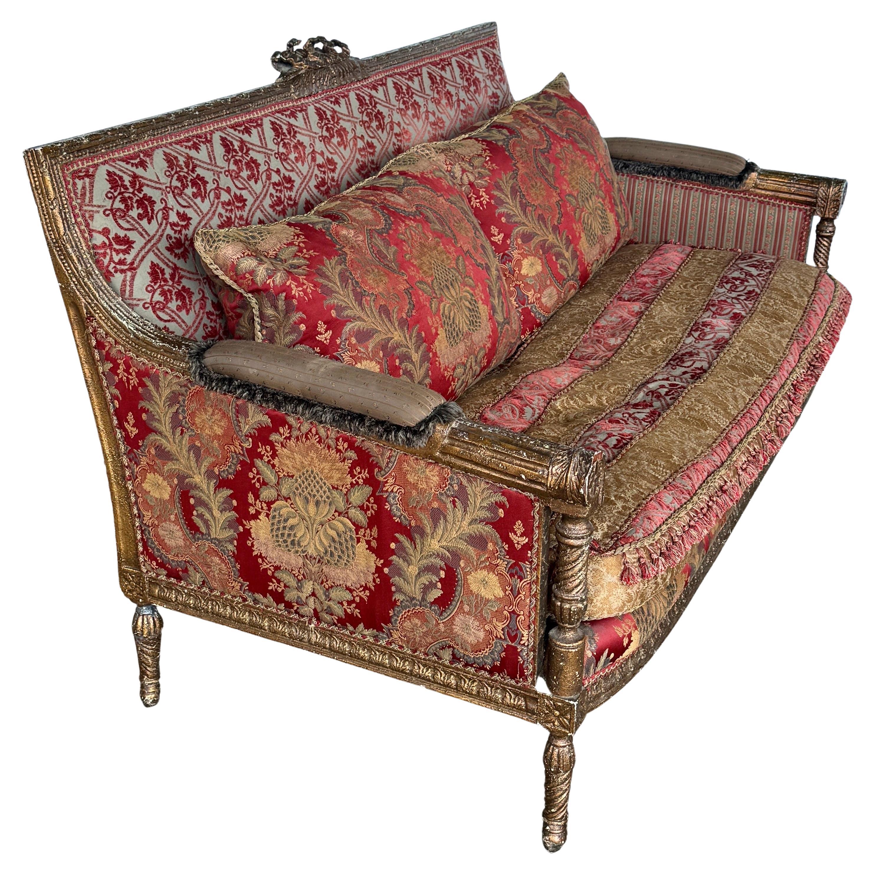 American French Louis XVI Giltwood Sofa by EJ Victor