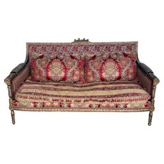 Antique French Louis XVI Giltwood Sofa by EJ Victor