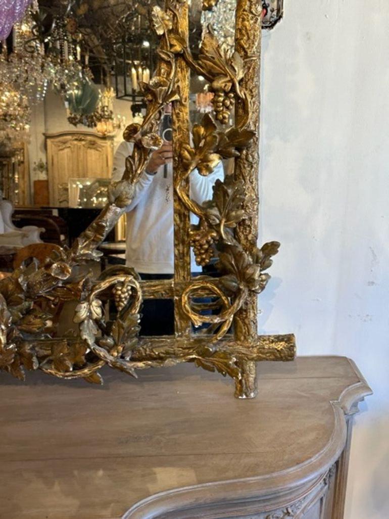 French Louis XVI Giltwood Tree Mirror For Sale 4