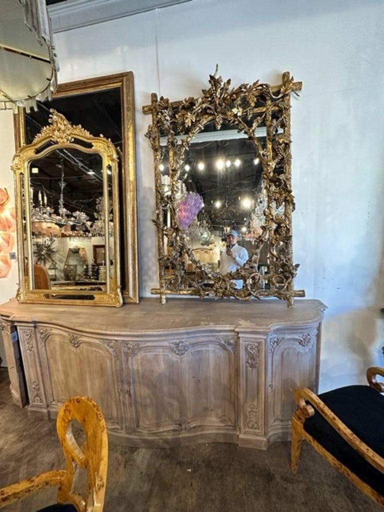 French Louis XVI Giltwood Tree Mirror For Sale 5