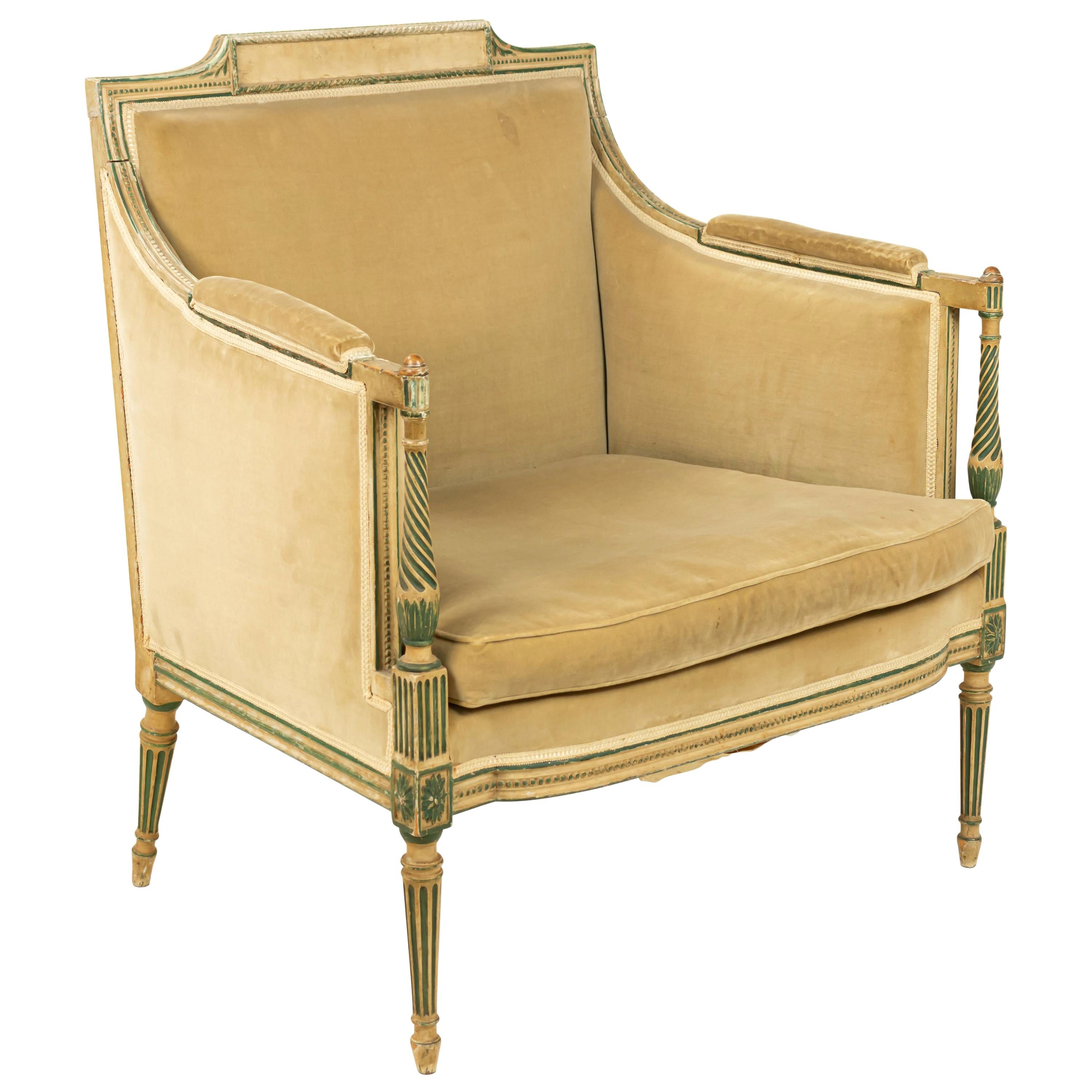 French Louis XVI Bergère Armchair at 1stDibs