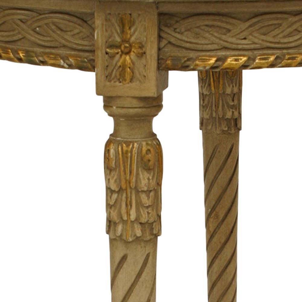 XIXe siècle Table d'extrémité Louis XVI en marbre peint en gris en vente