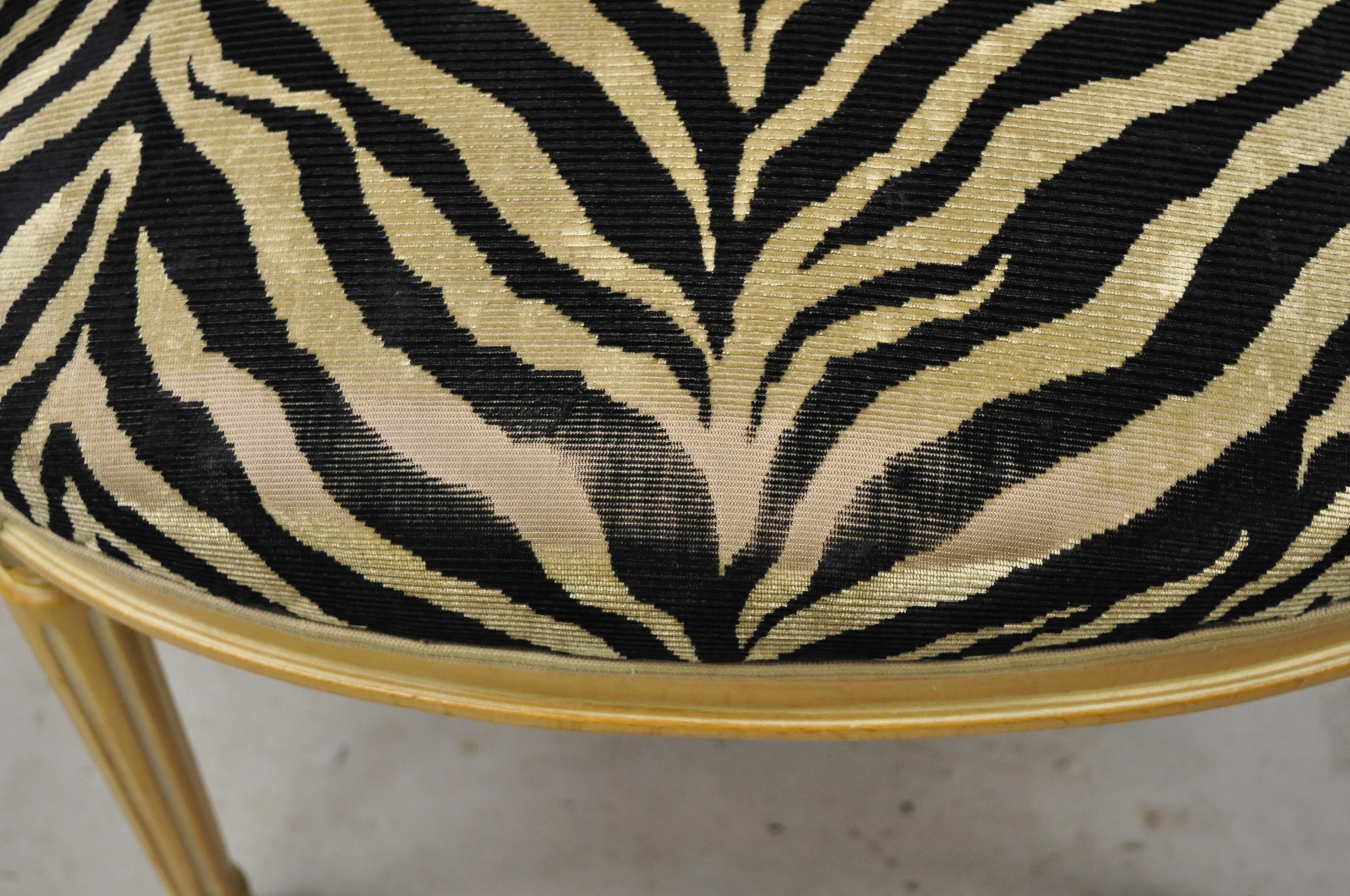 French Louis XVI Hot Air Balloon Back Montgolfier Zebra Print Fauteuil Armchair In Good Condition For Sale In Philadelphia, PA