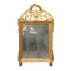 French Louis XVI Late 18th Century Giltwood Mirror with Liberal Arts Motifs