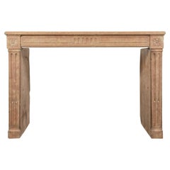French Louis XVI Limestone Fireplace Mantelpiece