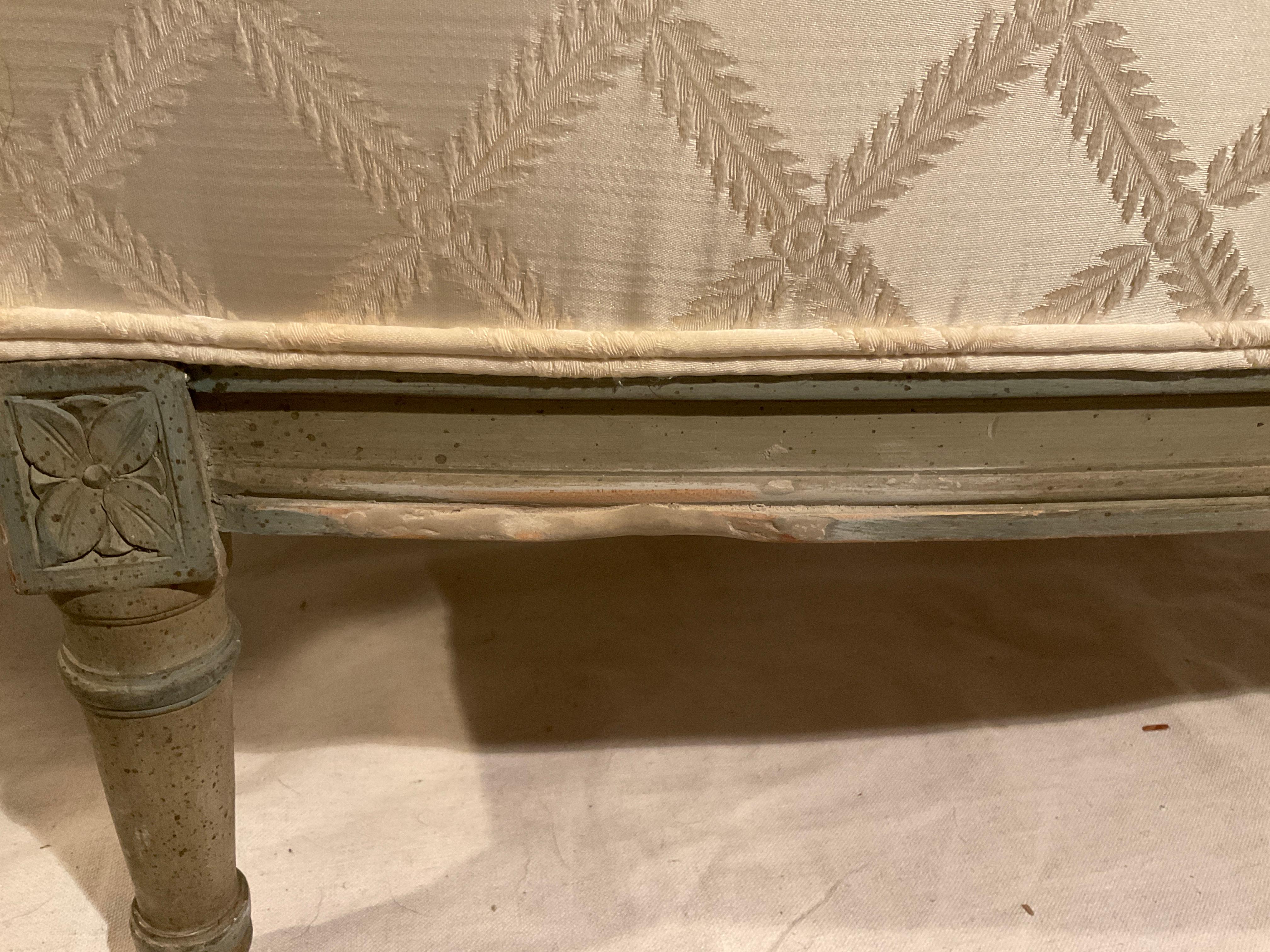 French Louis XVI Lounge Chair And Ottoman For Sale 6